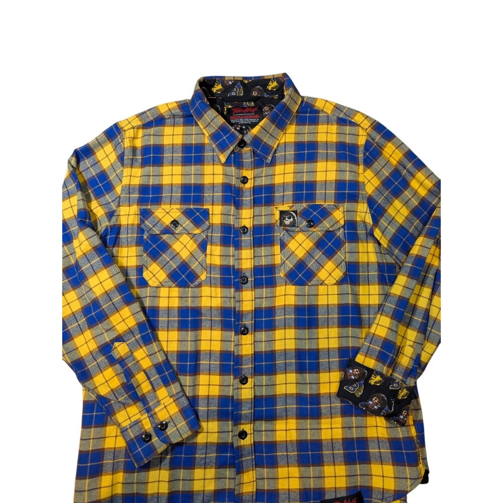 Middle Of Beyond Flannel Shirt Teen Wolf Plaid Mens XL 80's Cult Classic